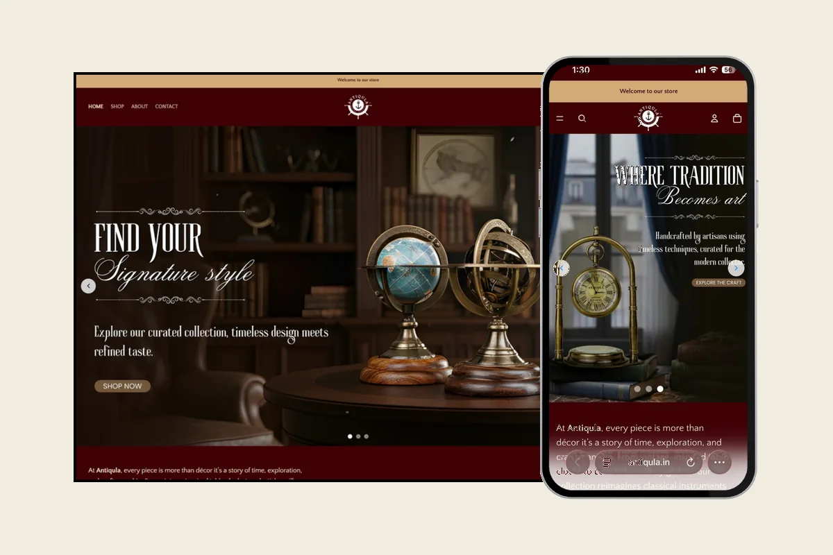Antiqula: Website design & development