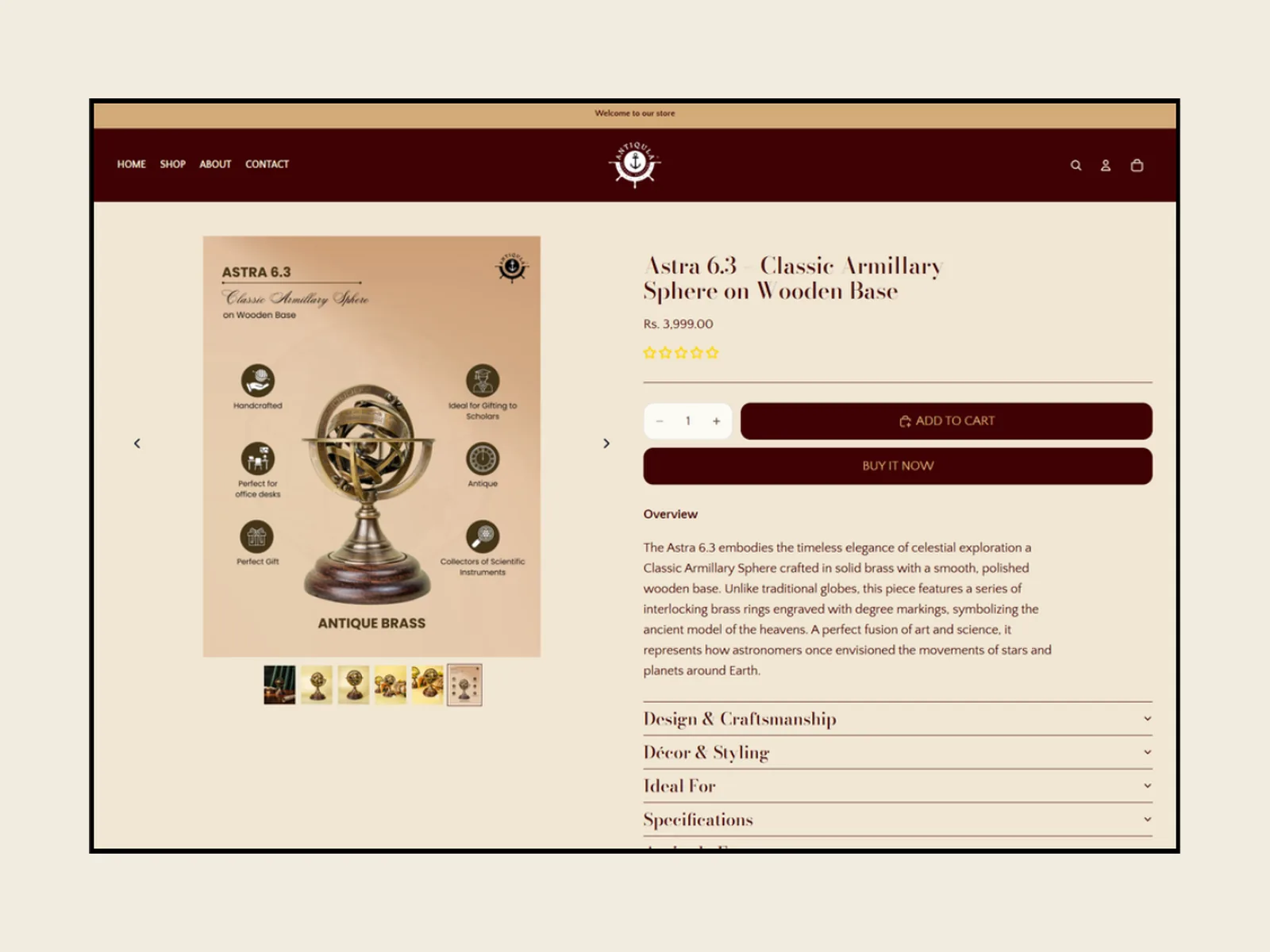 Antiqula: Product page · product photography by Talknlock