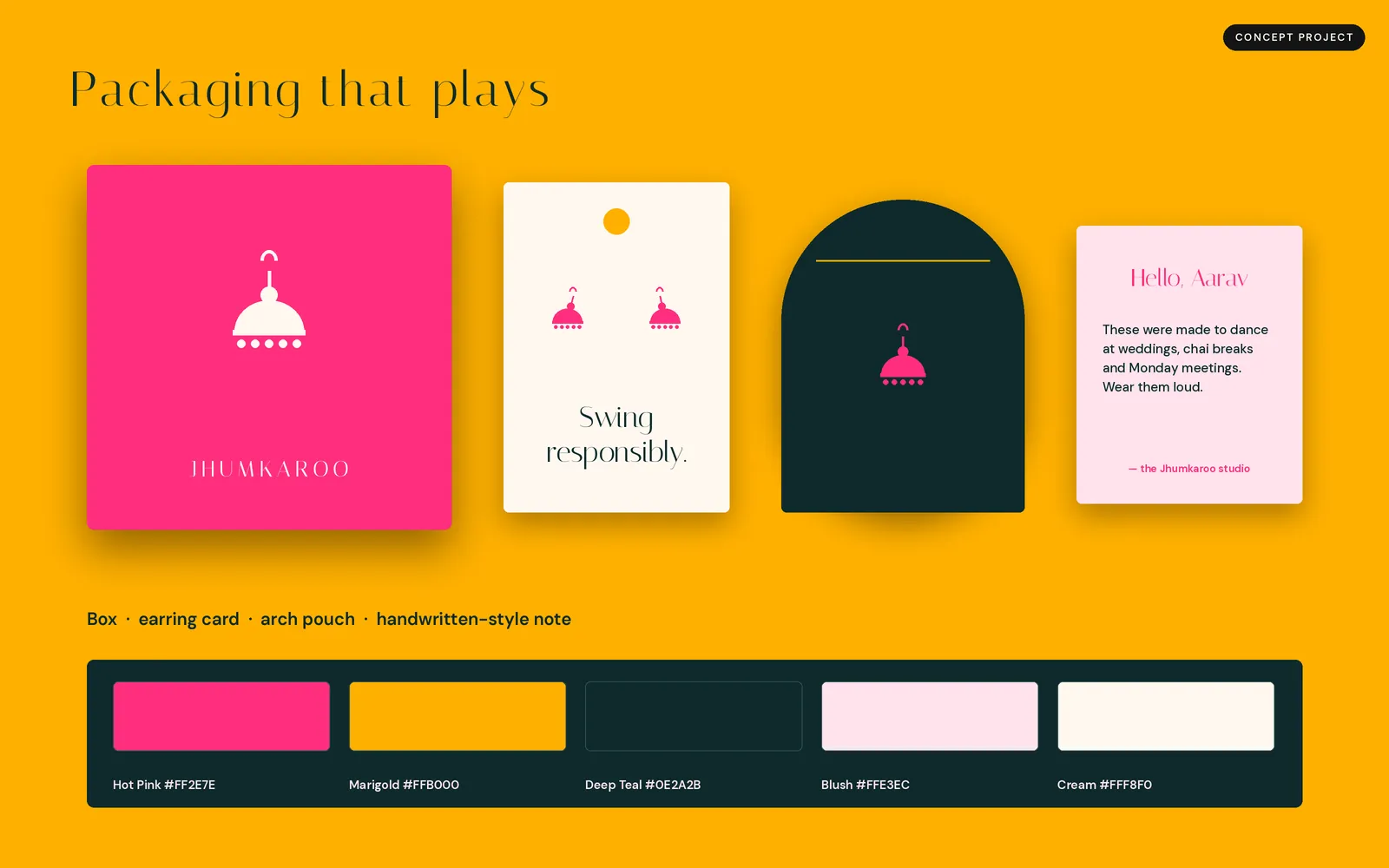 Jhumkaroo concept: identity & packaging, image 2 of 3