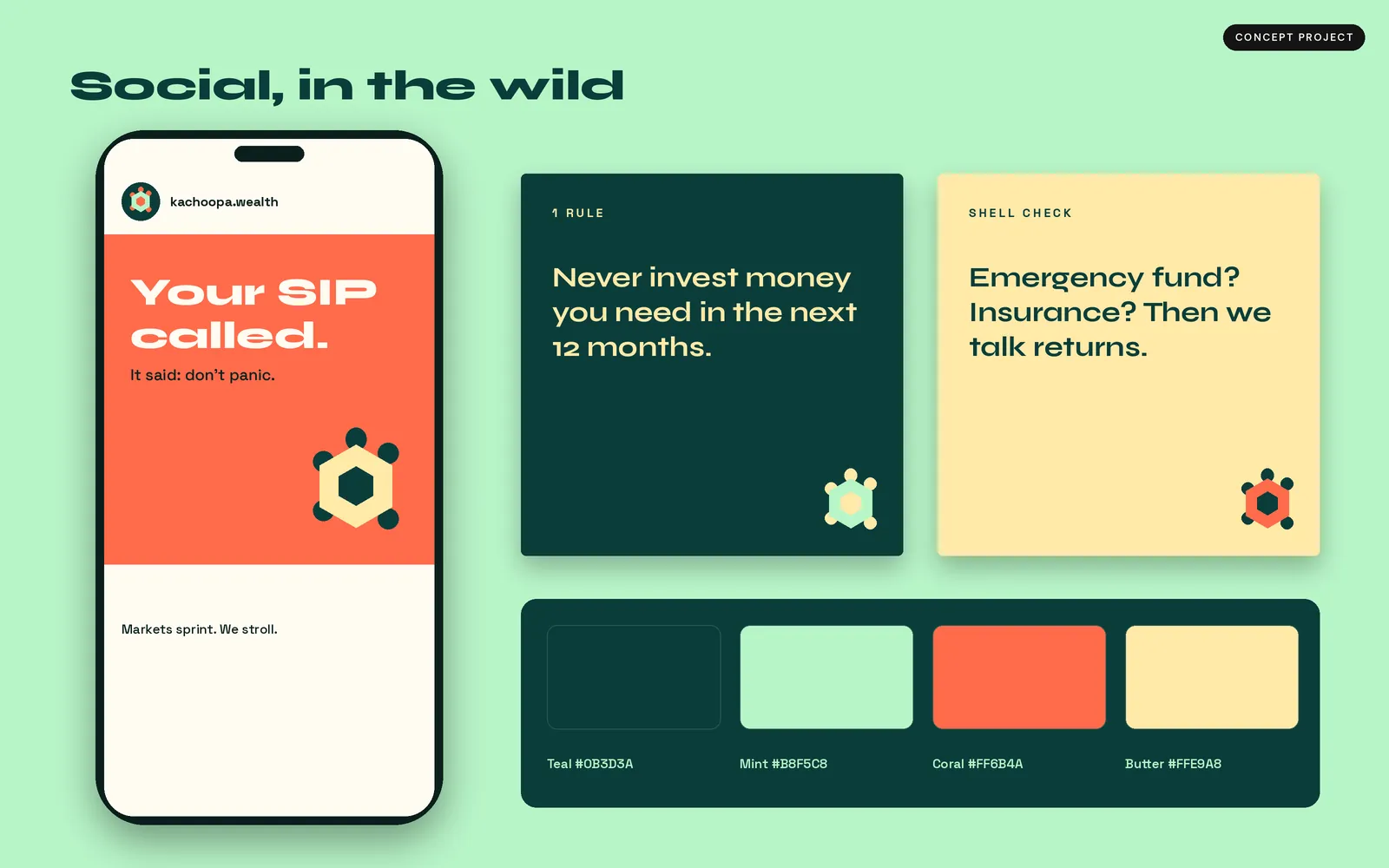 Kachoopa Wealth concept: brand assets system, image 1 of 3
