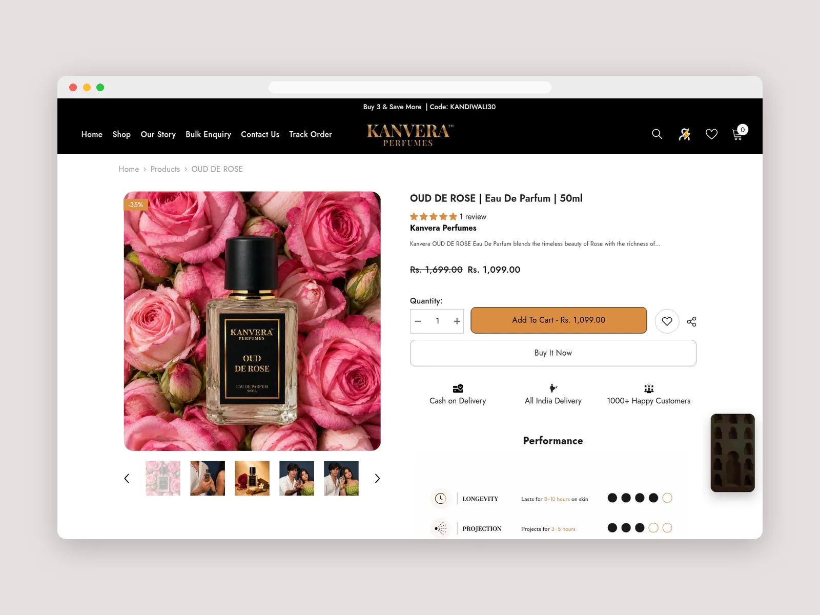 Kanvera Perfumes: Product page: Oud de Rose eau de parfum · product photography by Talknlock