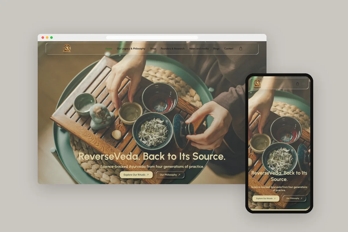 Reverse Veda: Website design & development