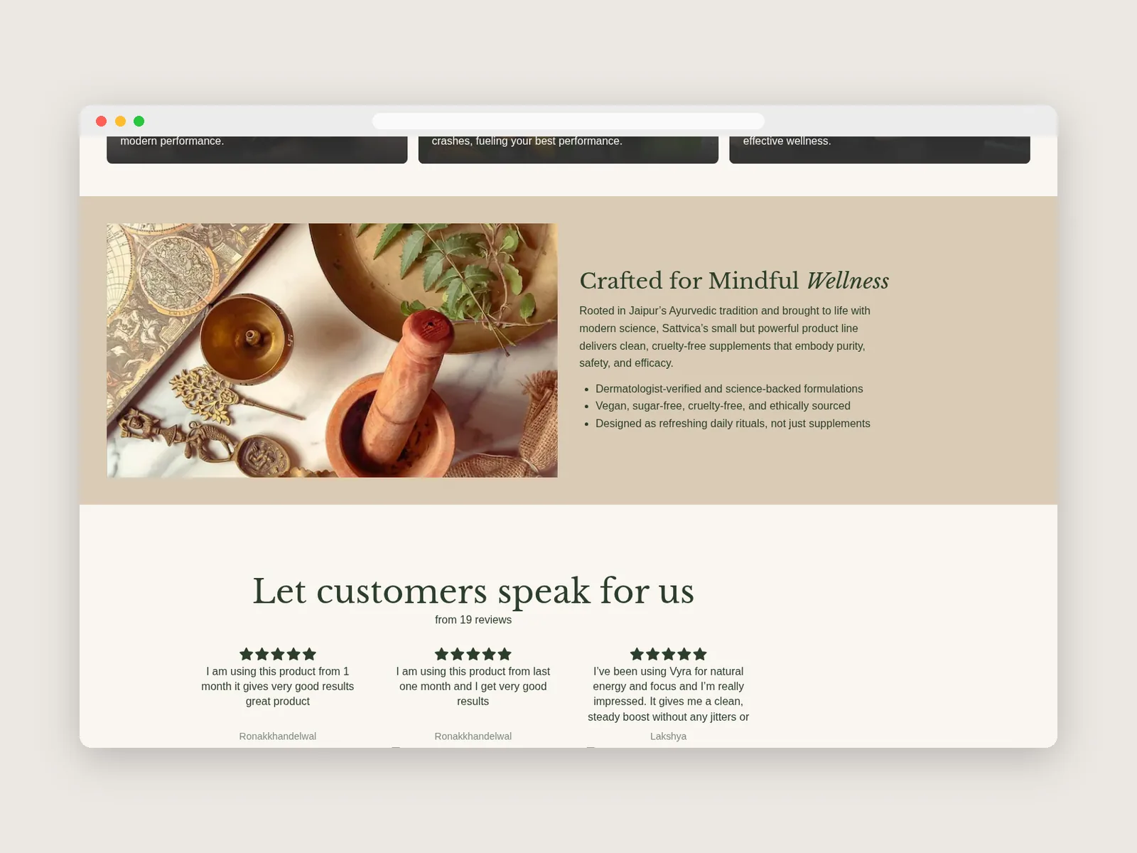 Sattvica: Customer reviews